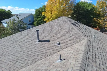 Completed residential asphalt shingle roof